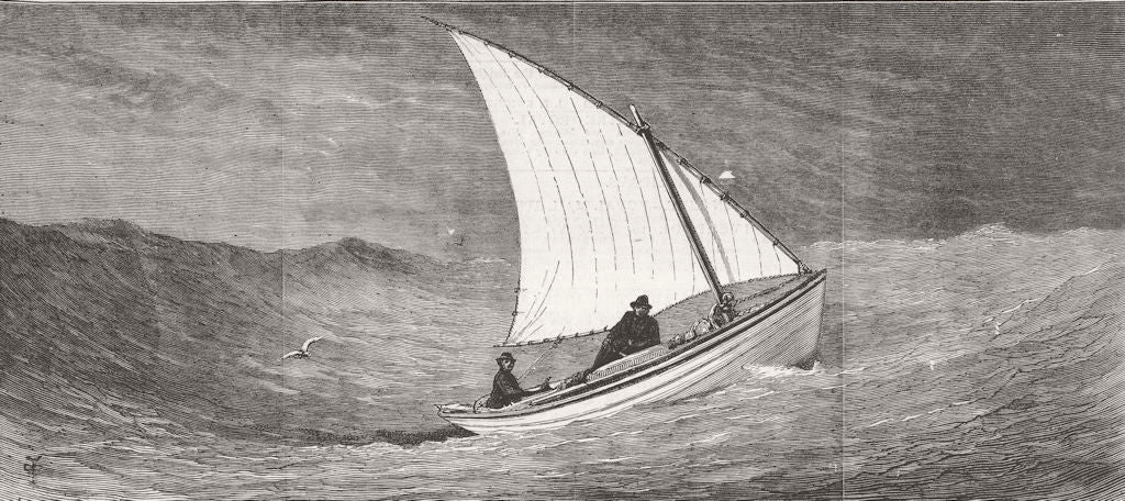 SHIPS. American boat, Nautilus, crossed Atlantic 1878 old antique print